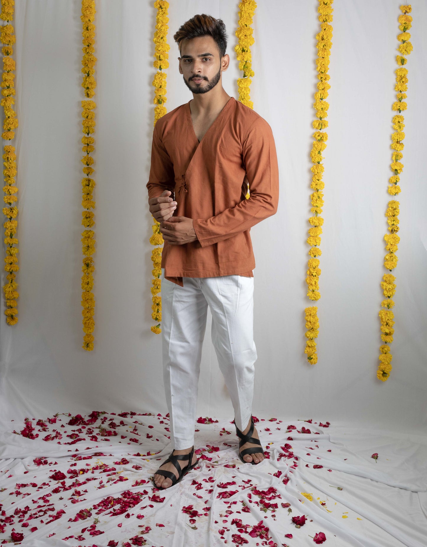 Brown side panel shirt