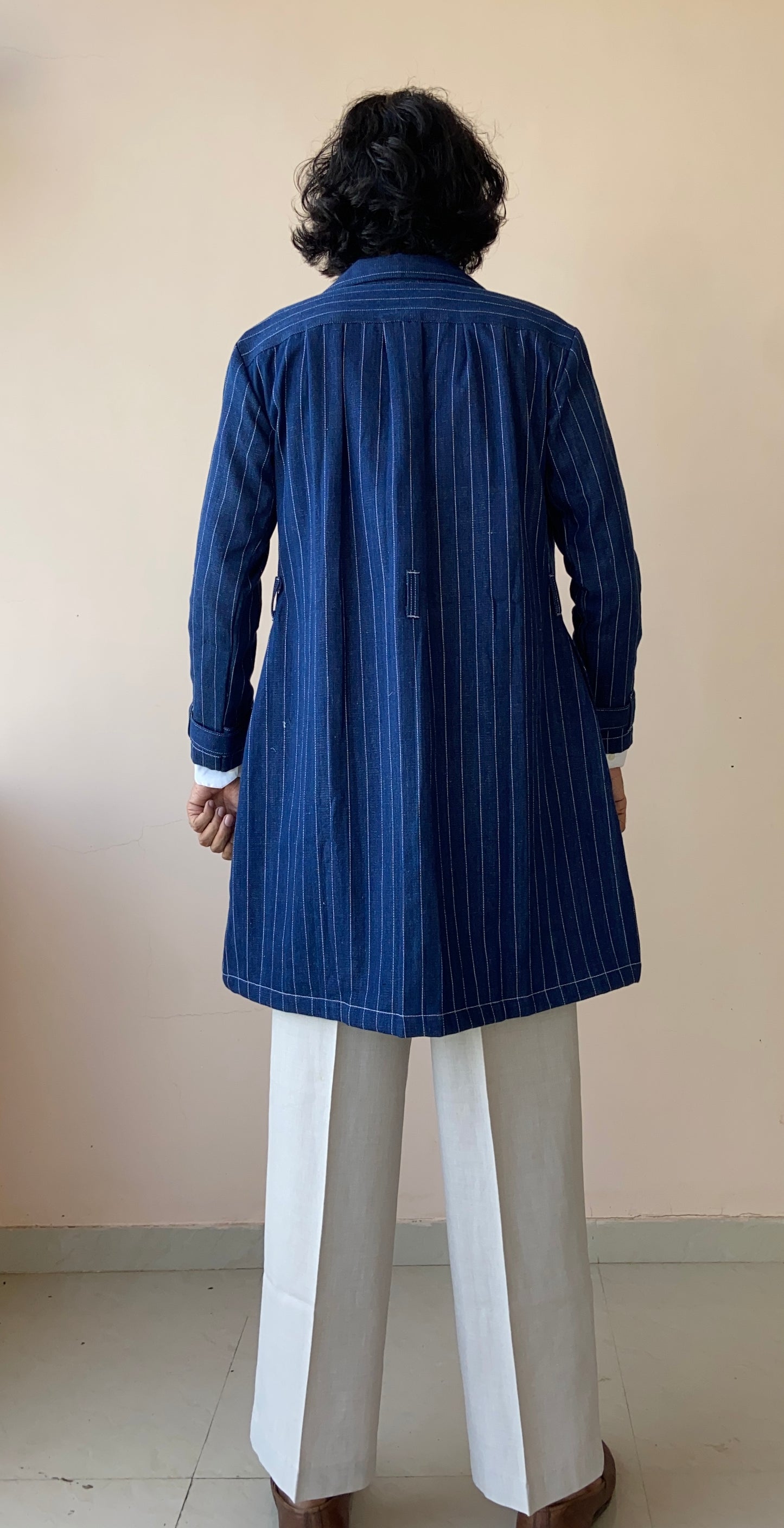 Handwoven Denim long trench