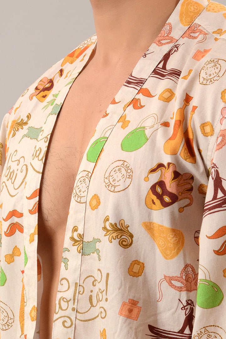 Italian summer kimono jacket Coord set with pants