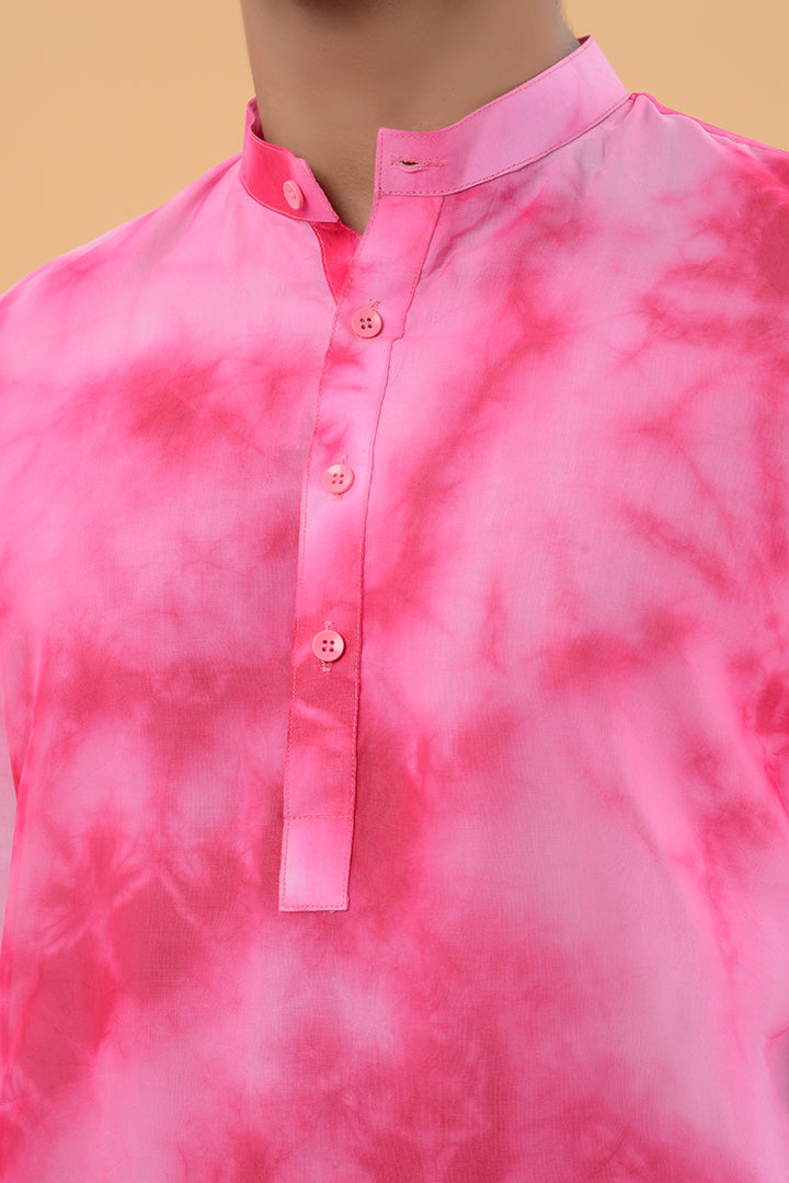 Pink tie dye kurta