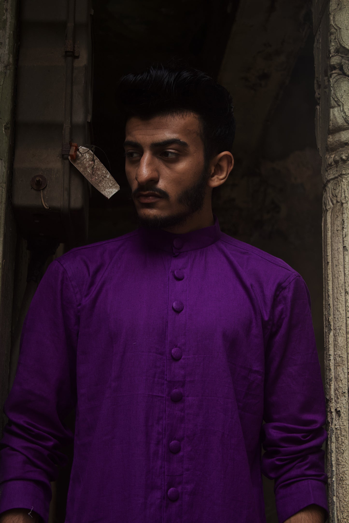 Purple cotton kurta
