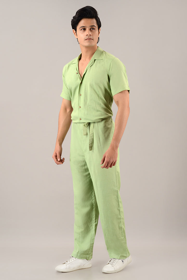 Pistachio green line jumpsuit
