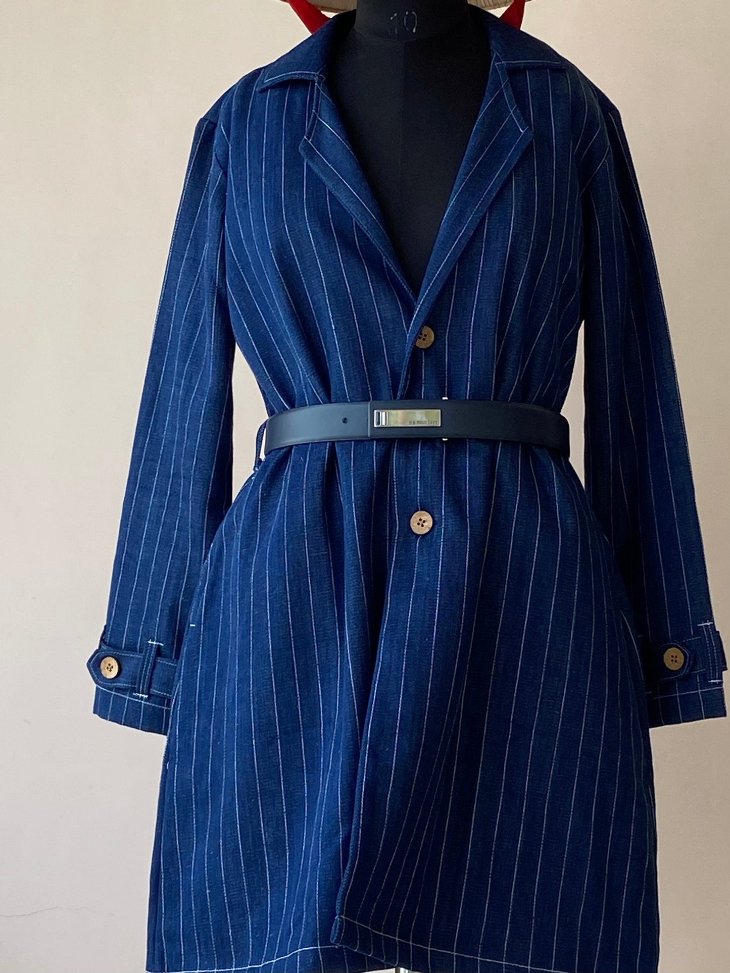 Handwoven Denim long trench
