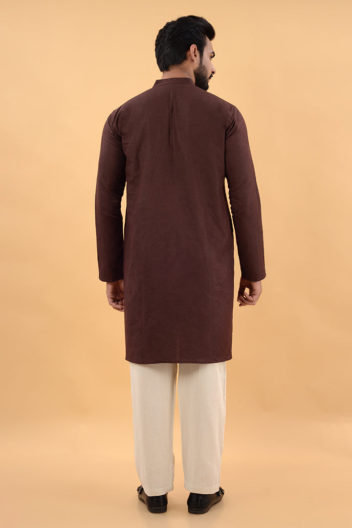 Brown handwoven kurta