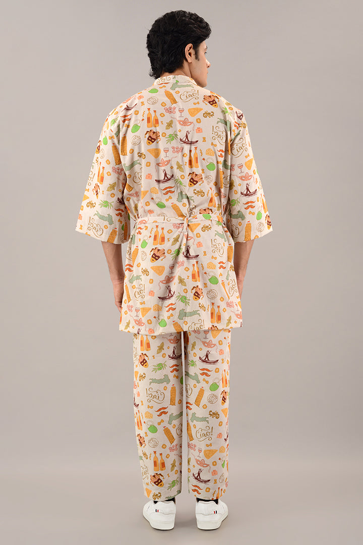 Italian summer kimono jacket Coord set with pants