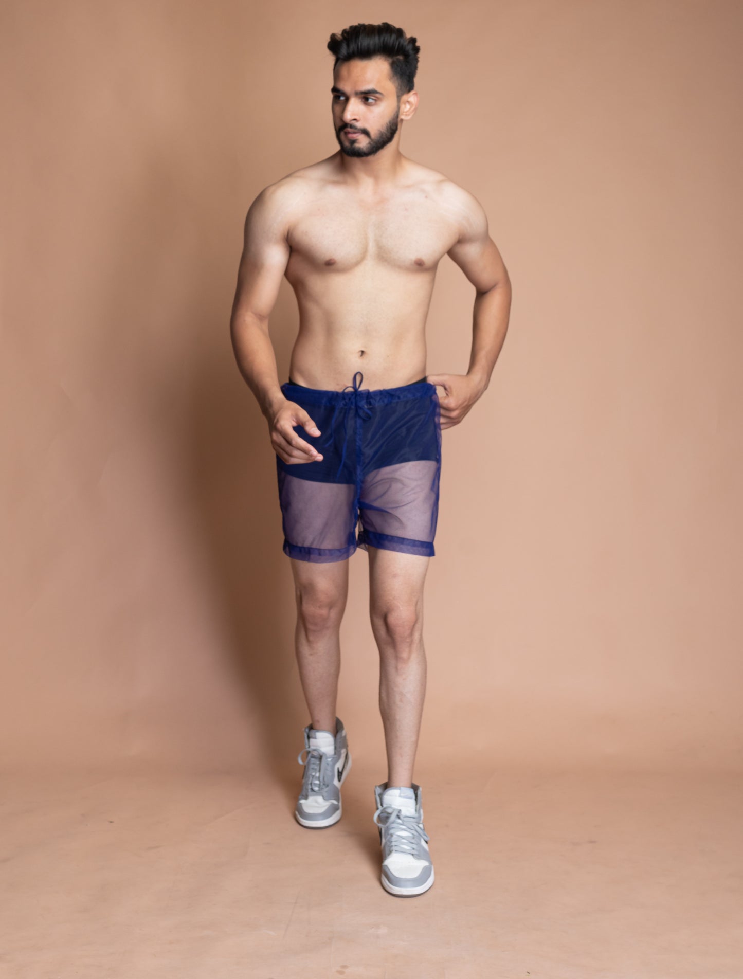 Blue see through shorts
