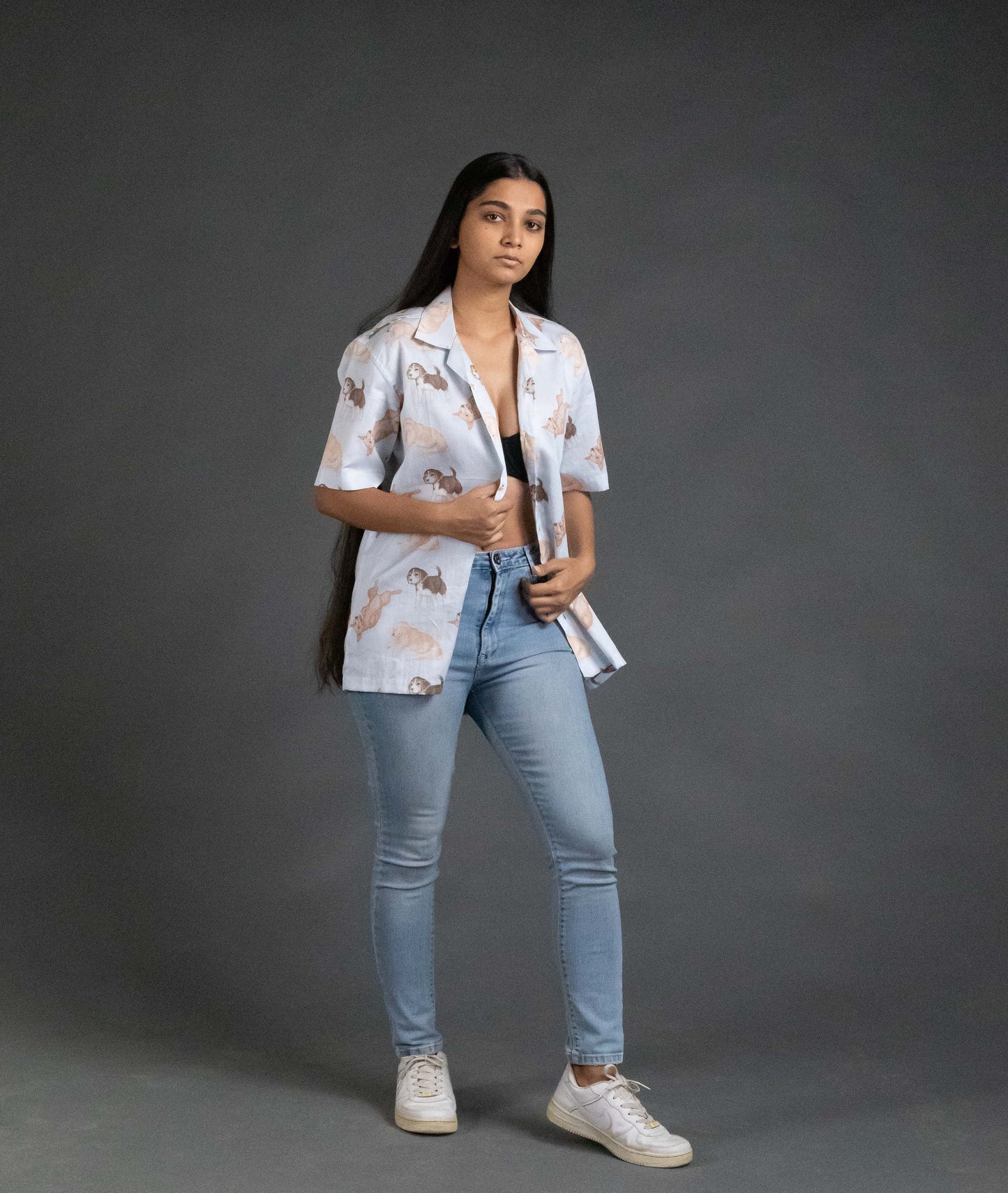 Dog printed cotton shirt