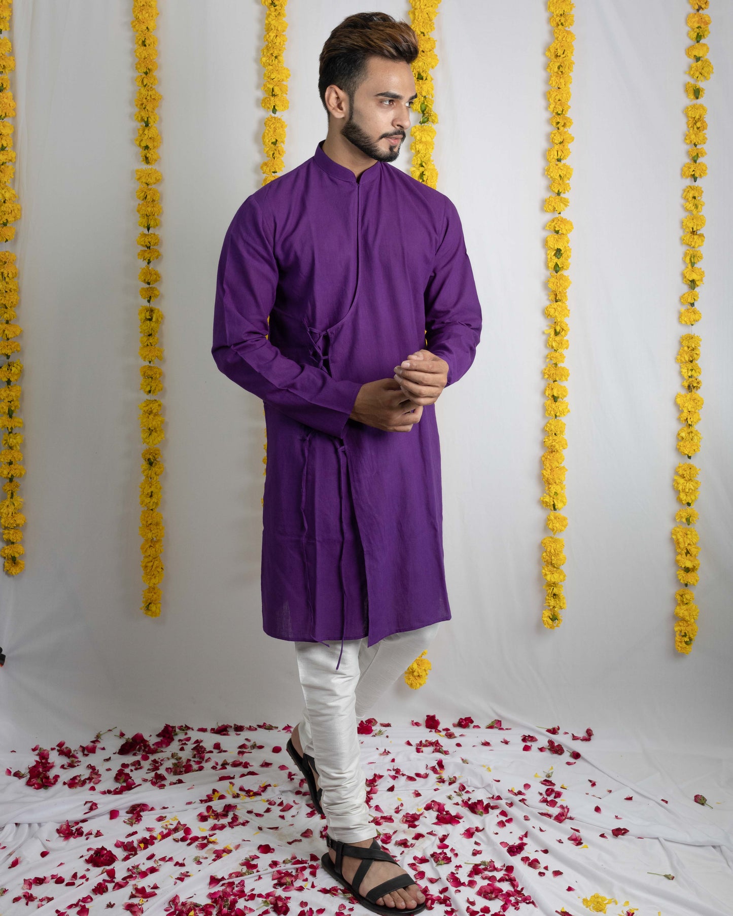 Purple Angrakha kurta