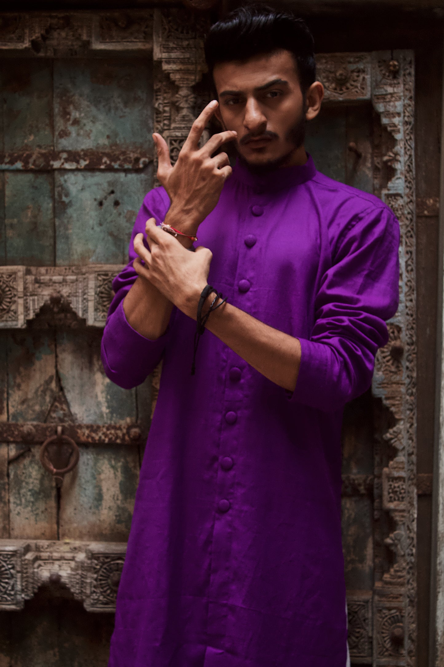 Purple cotton kurta