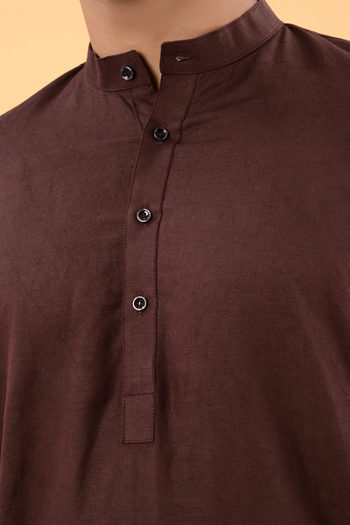 Brown cotton kurta set