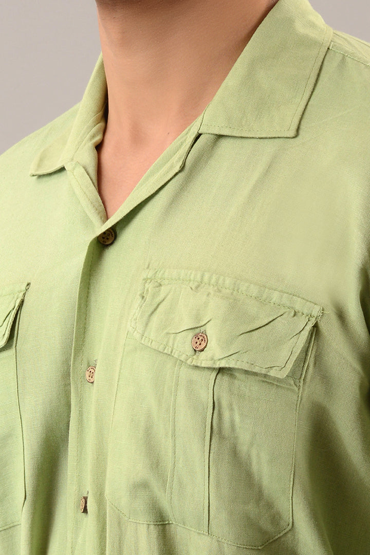 Pistachio green over shirt (shacket) with pants