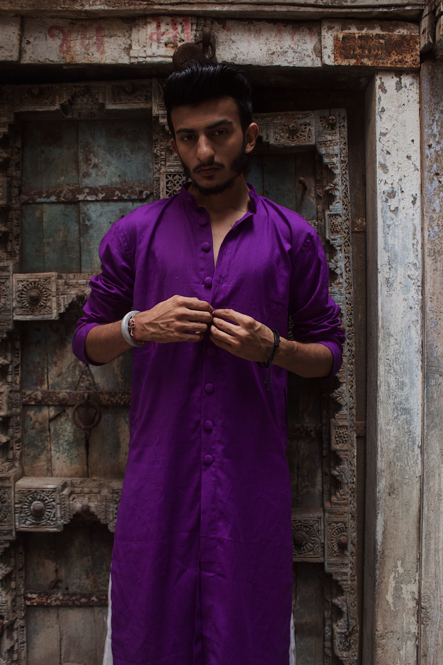 Purple cotton kurta