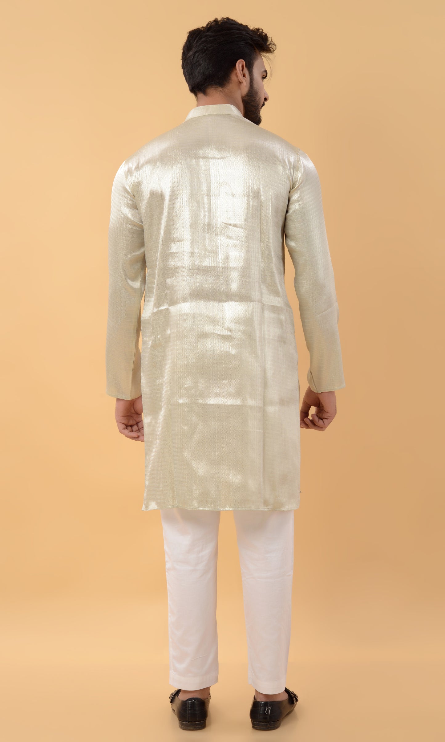 Silver herringbone kurta
