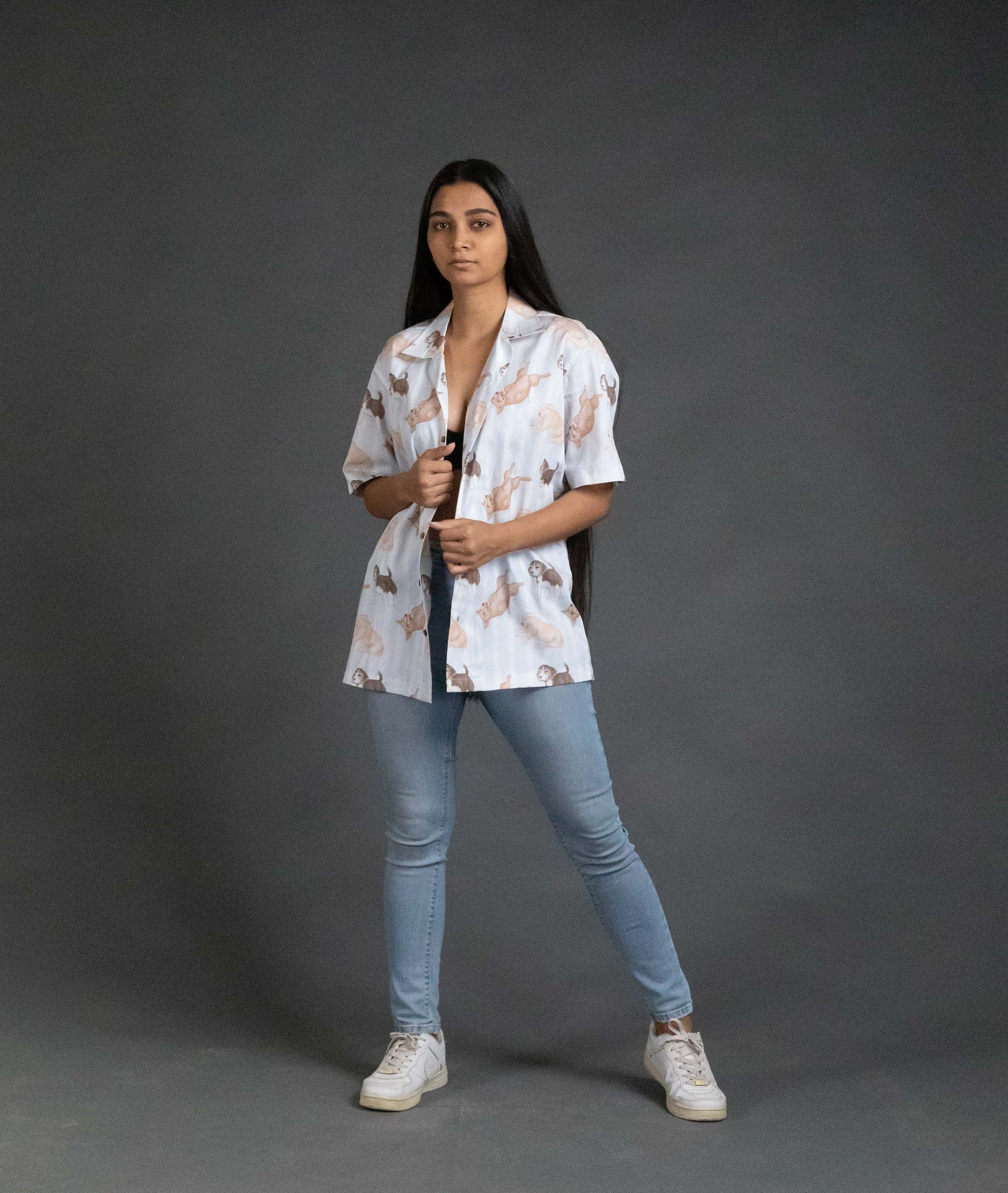 Dog printed cotton shirt