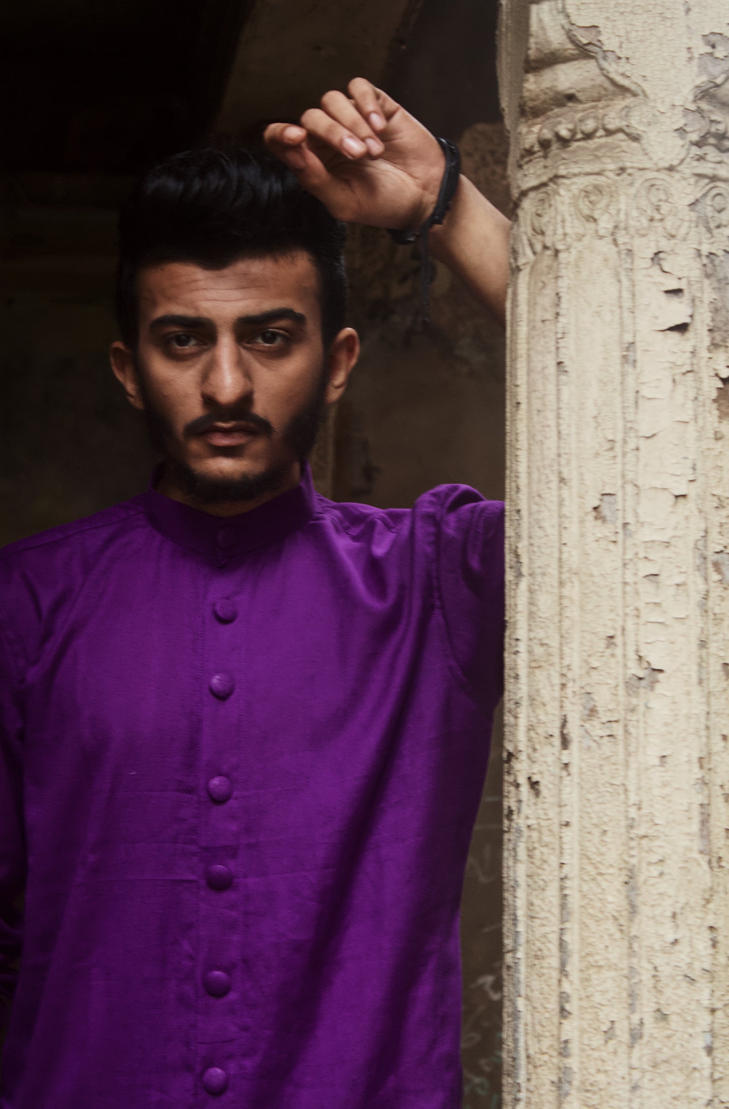 Purple cotton kurta