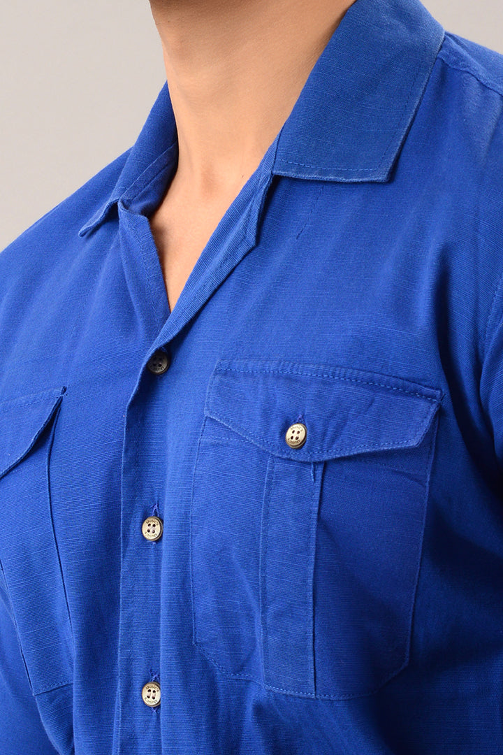 Blue over shirt (shacket) with pants
