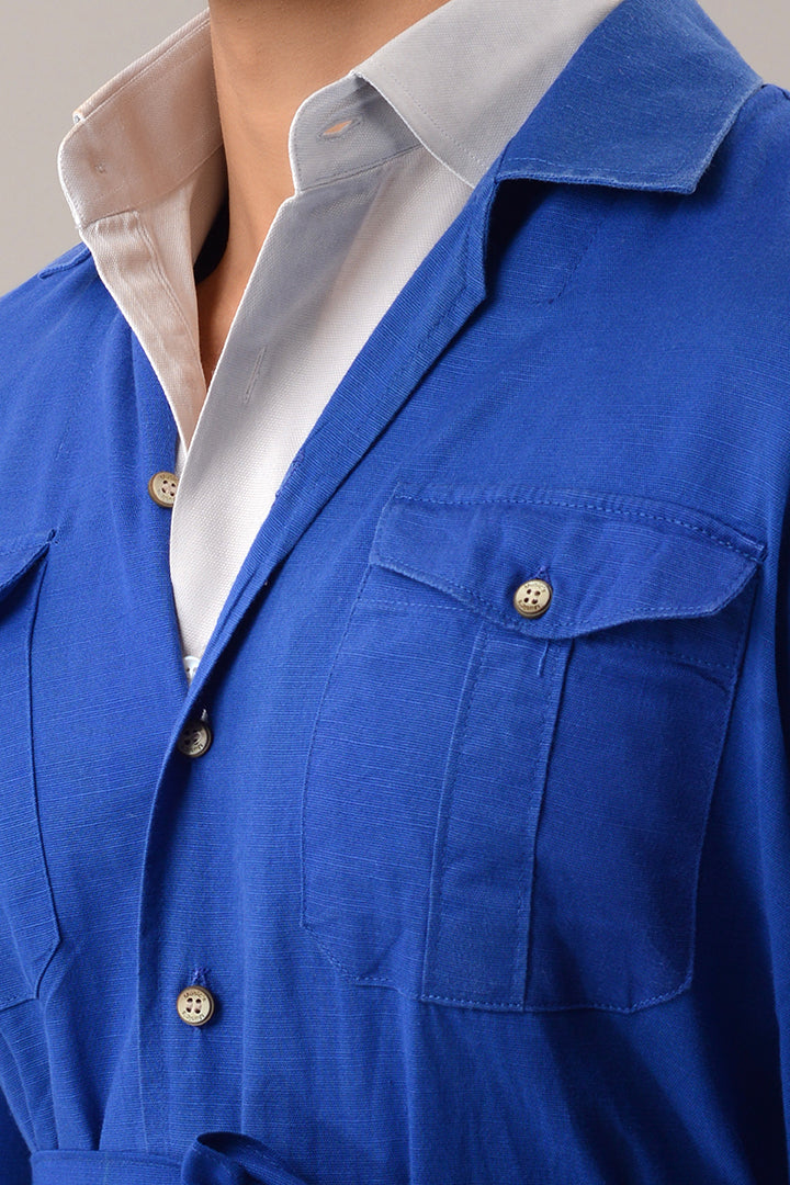 Blue over shirt (shacket) with pants