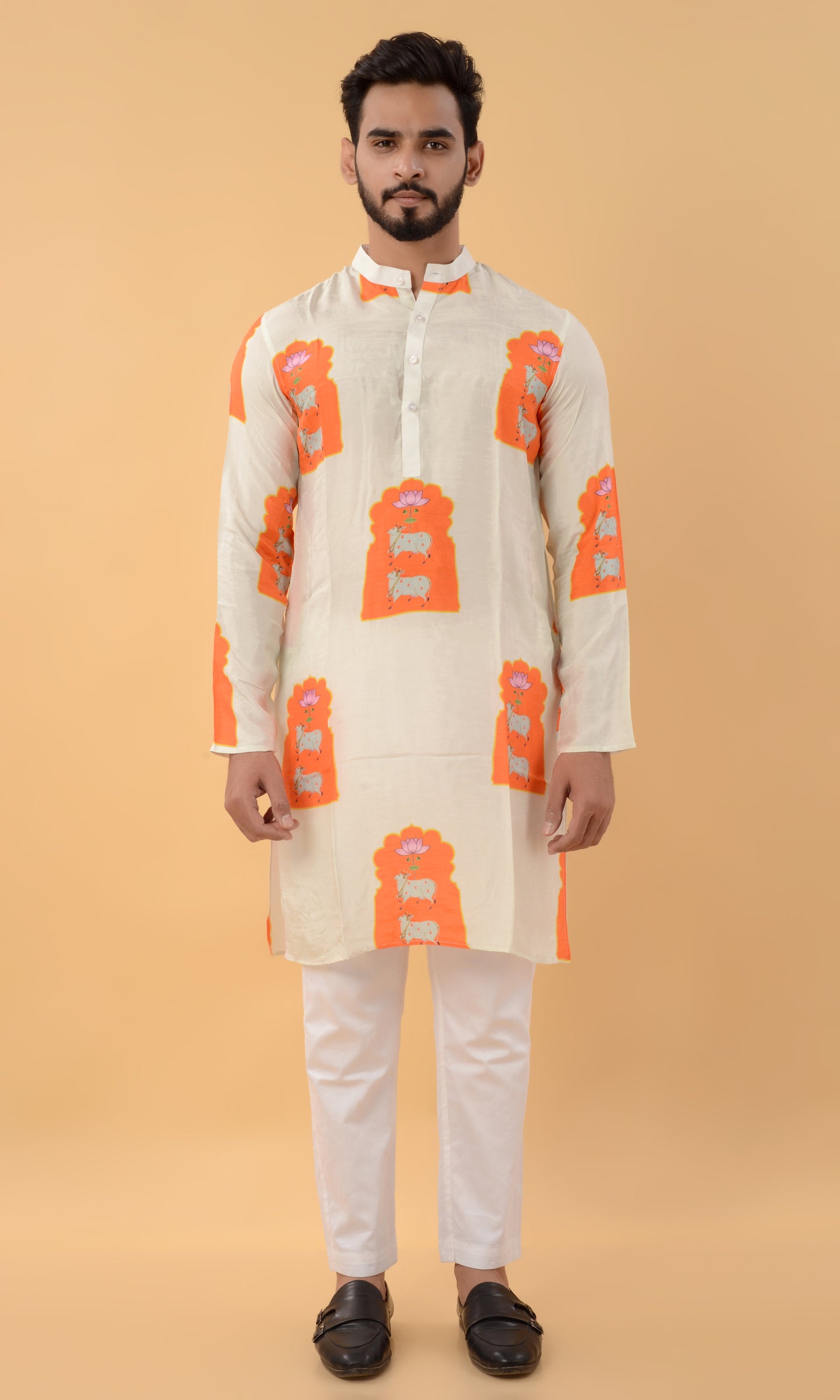 Off white Pichwai kurta