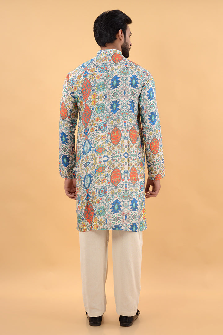 Multi colour printed kurta