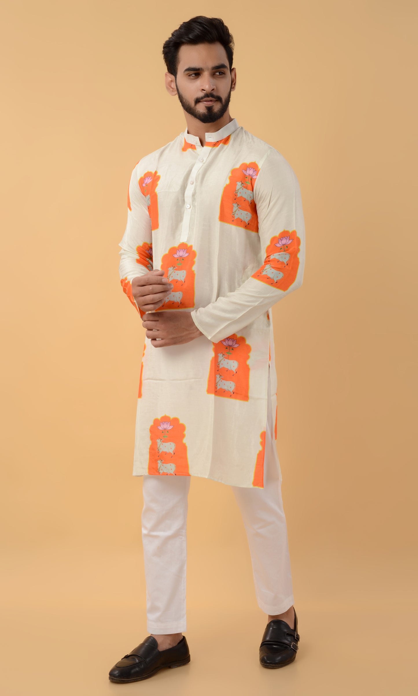 Off white Pichwai kurta
