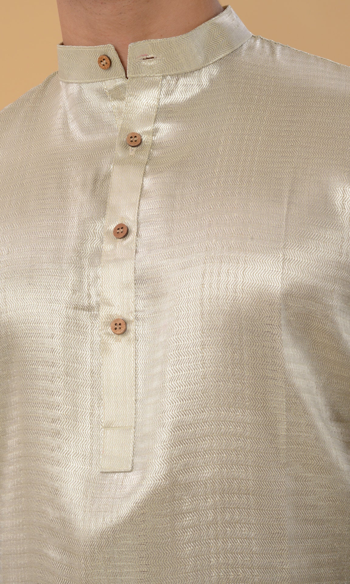 Silver herringbone kurta