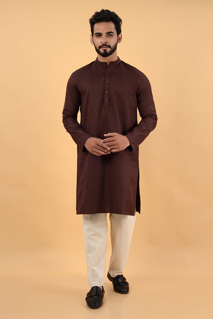 Brown handwoven kurta