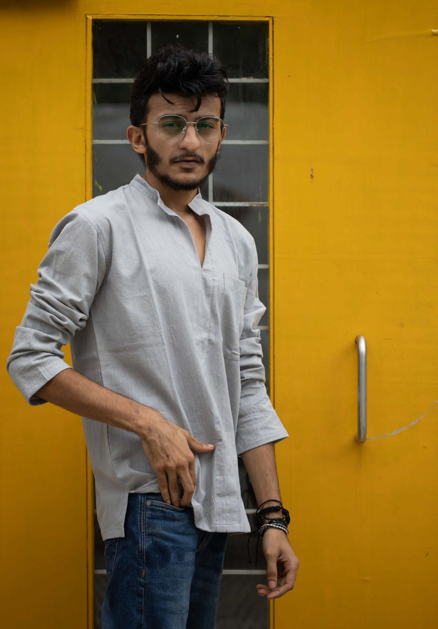Karo short kurta style shirt