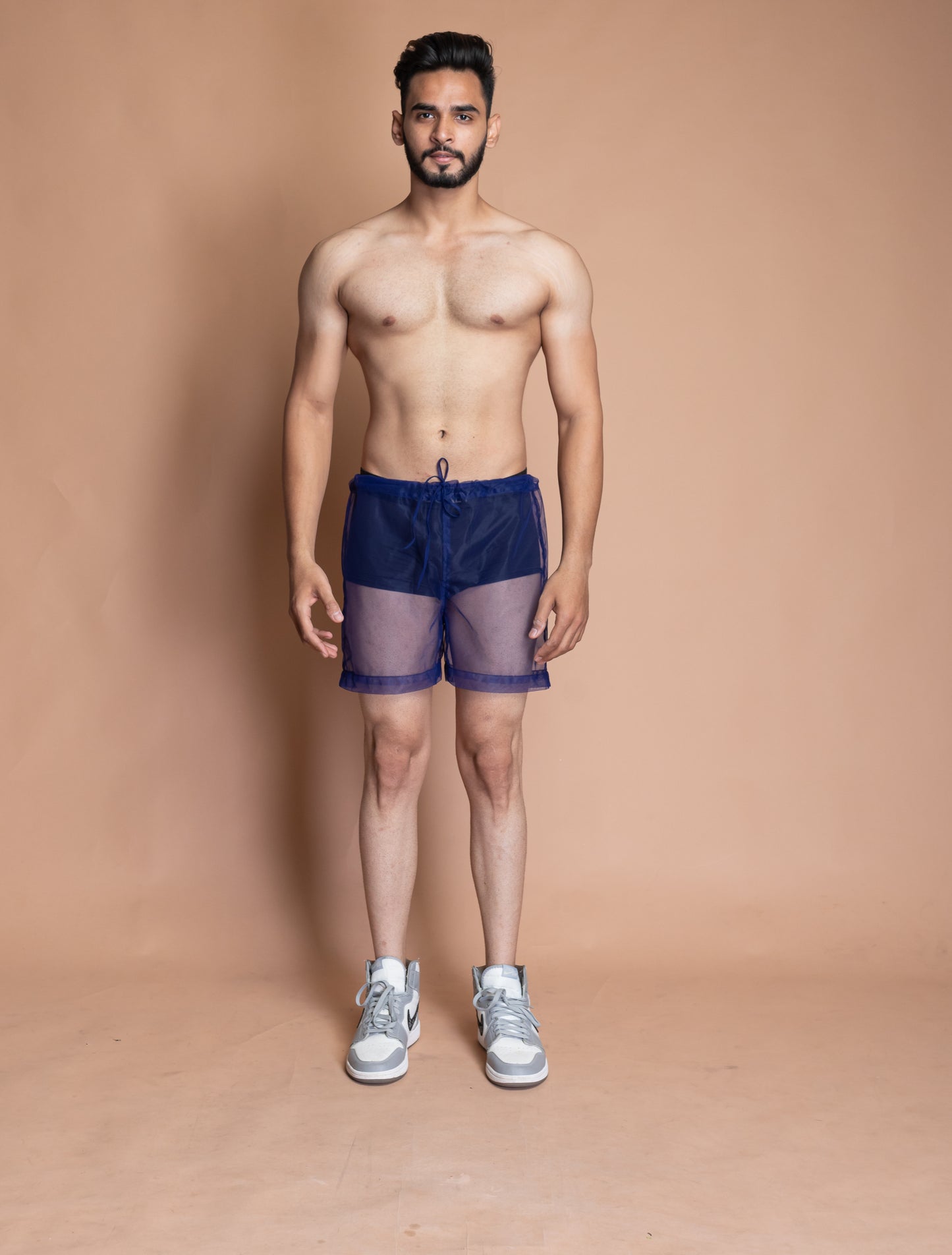 Blue see through shorts