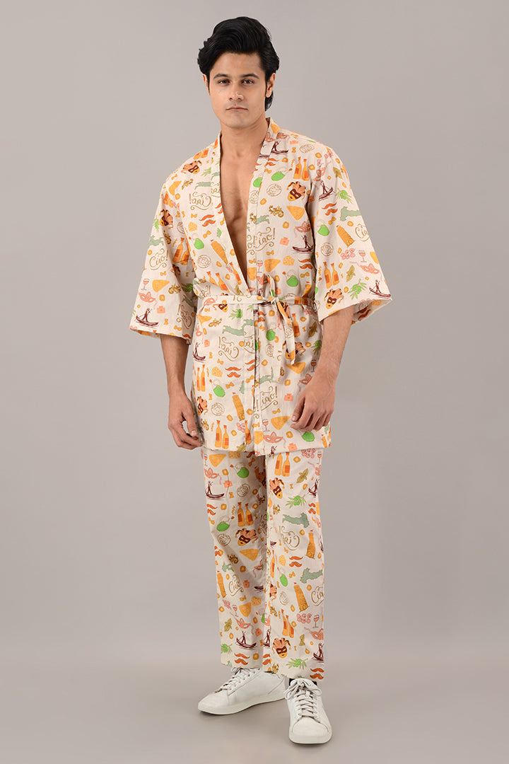 Italian summer kimono jacket Coord set with pants