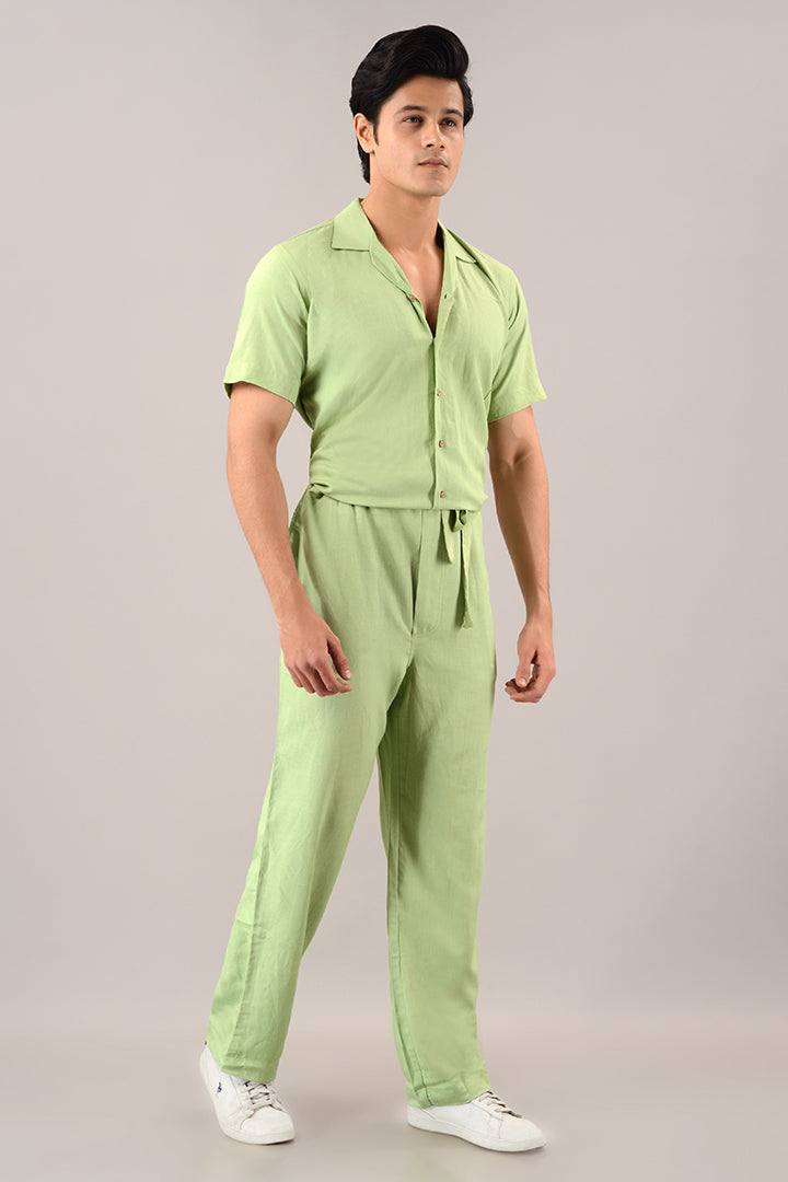 Pistachio green line jumpsuit