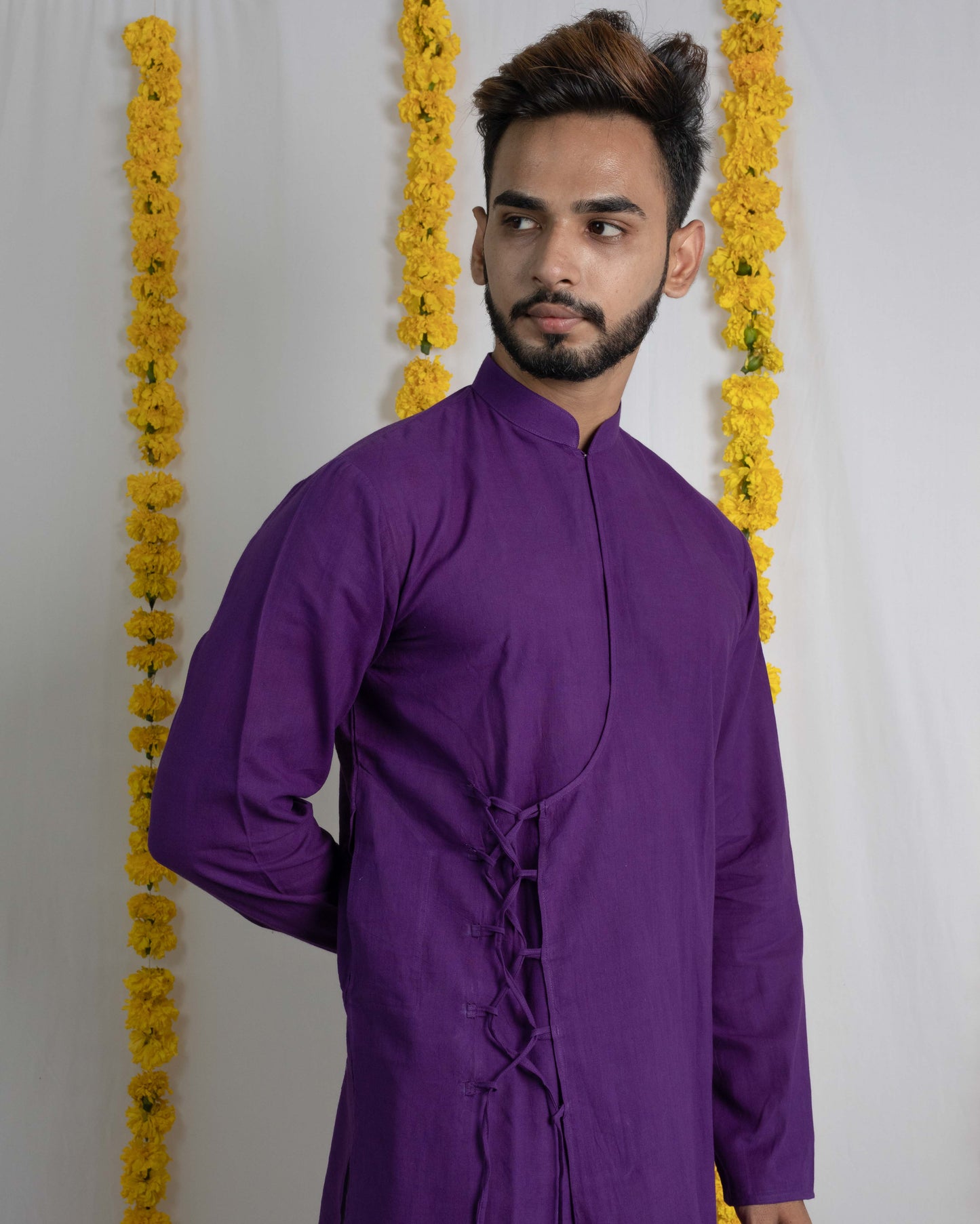 Purple Angrakha kurta
