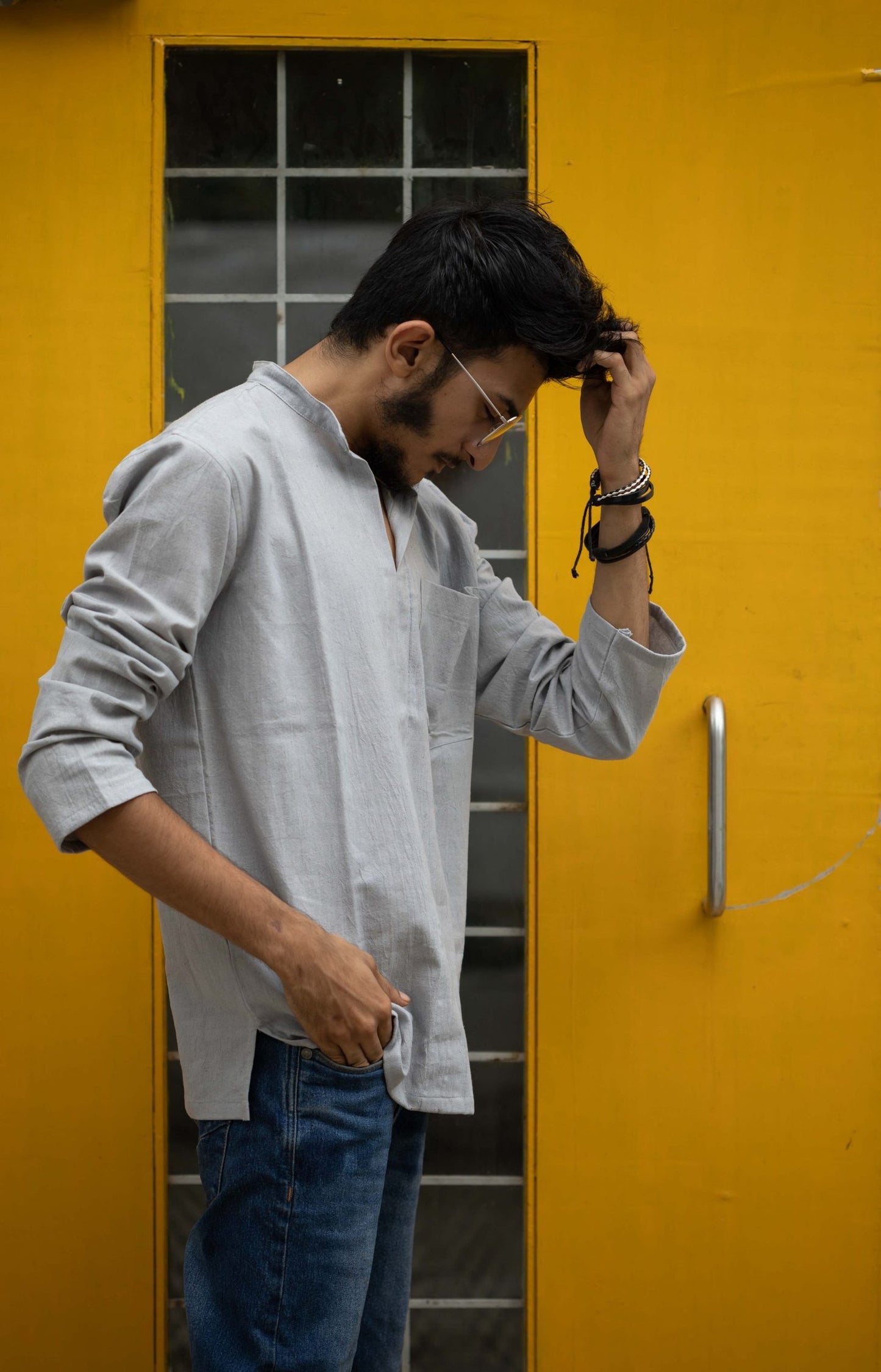 Karo short kurta style shirt