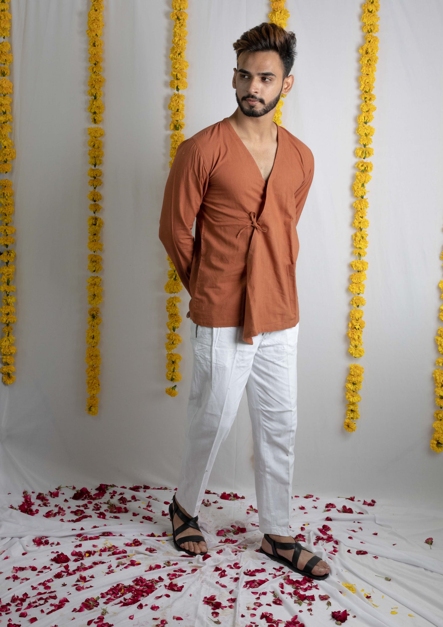 Brown side panel shirt