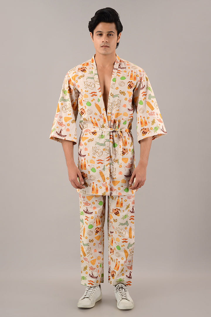 Italian summer kimono jacket Coord set with pants