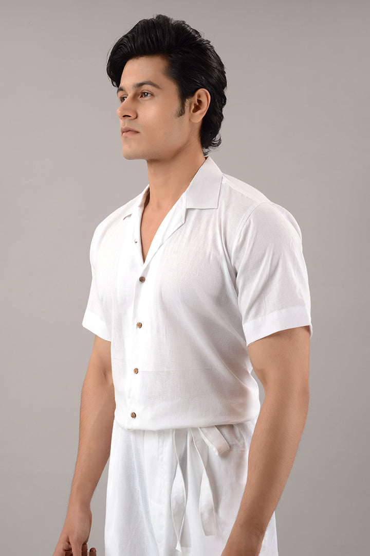 White linen jumpsuit