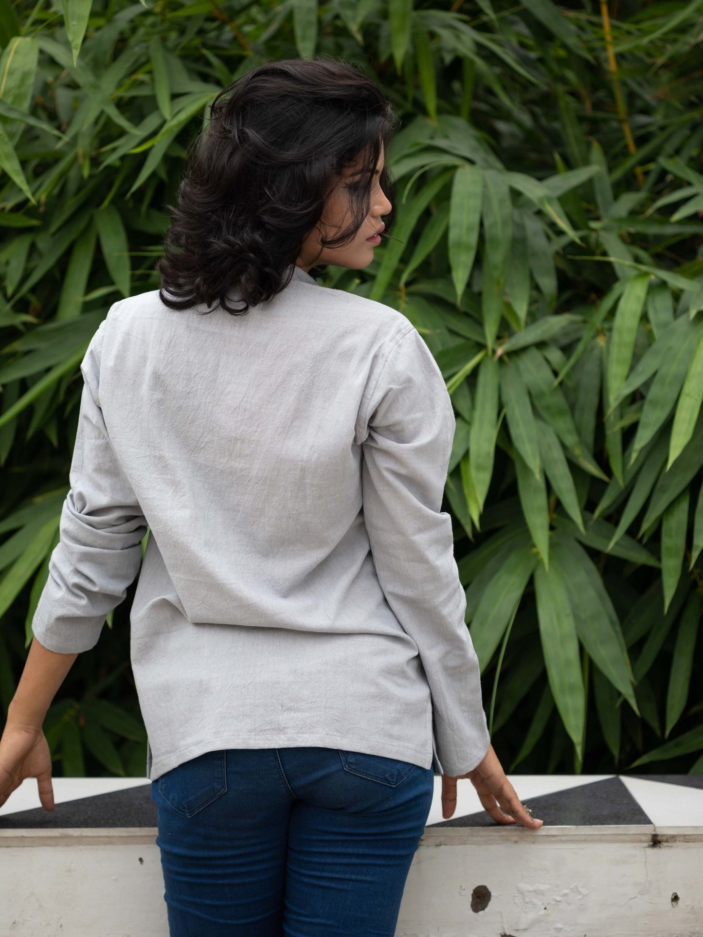 Karo short kurta style shirt