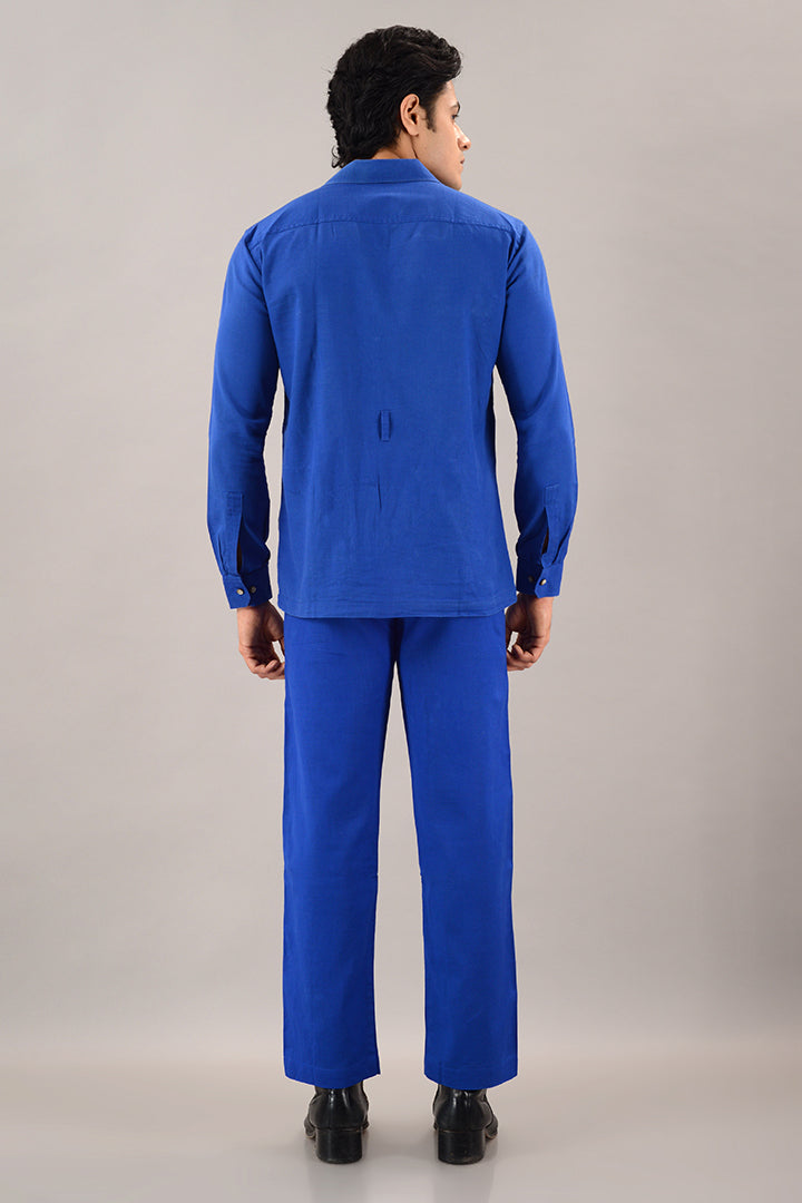Blue over shirt (shacket) with pants