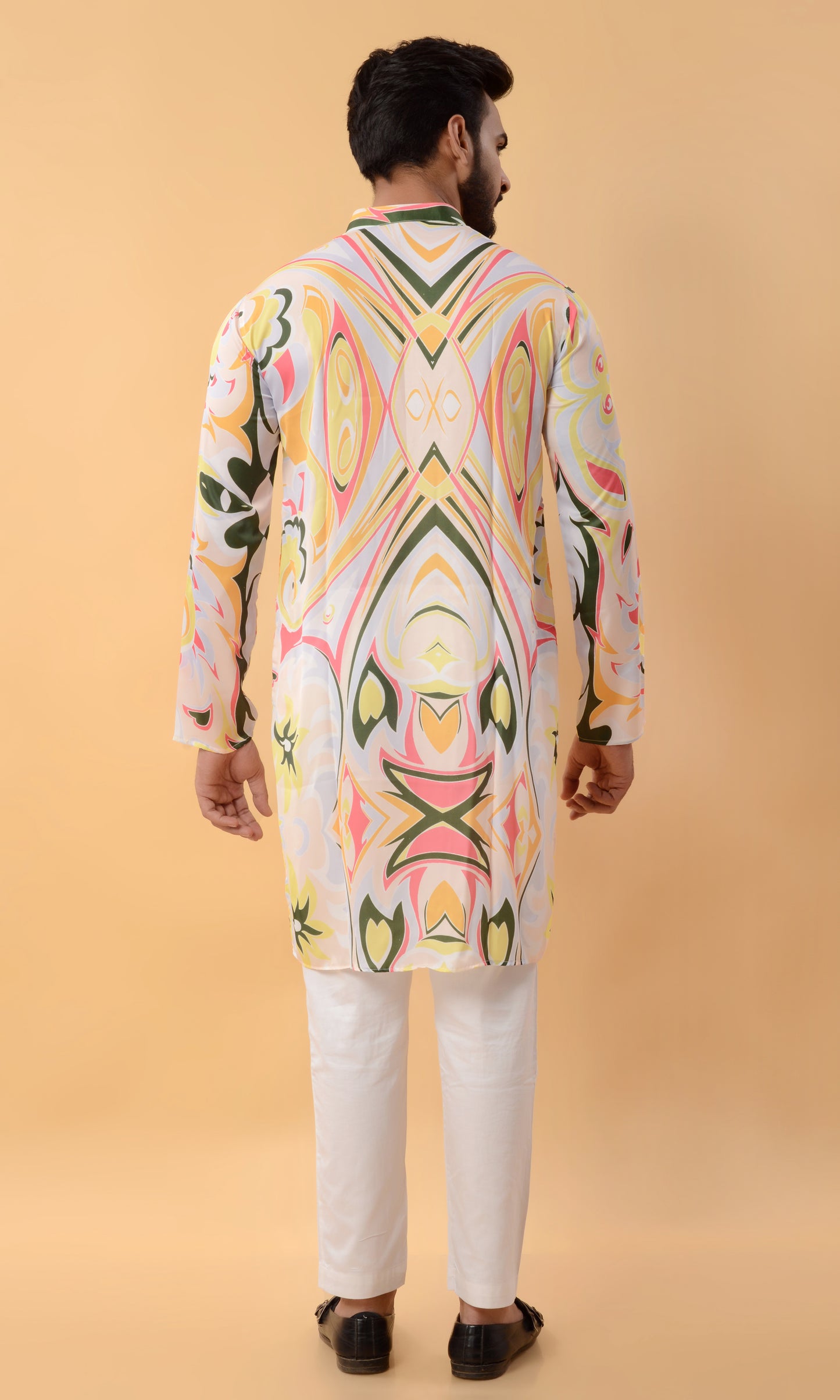Multi colour Printed silk kurta