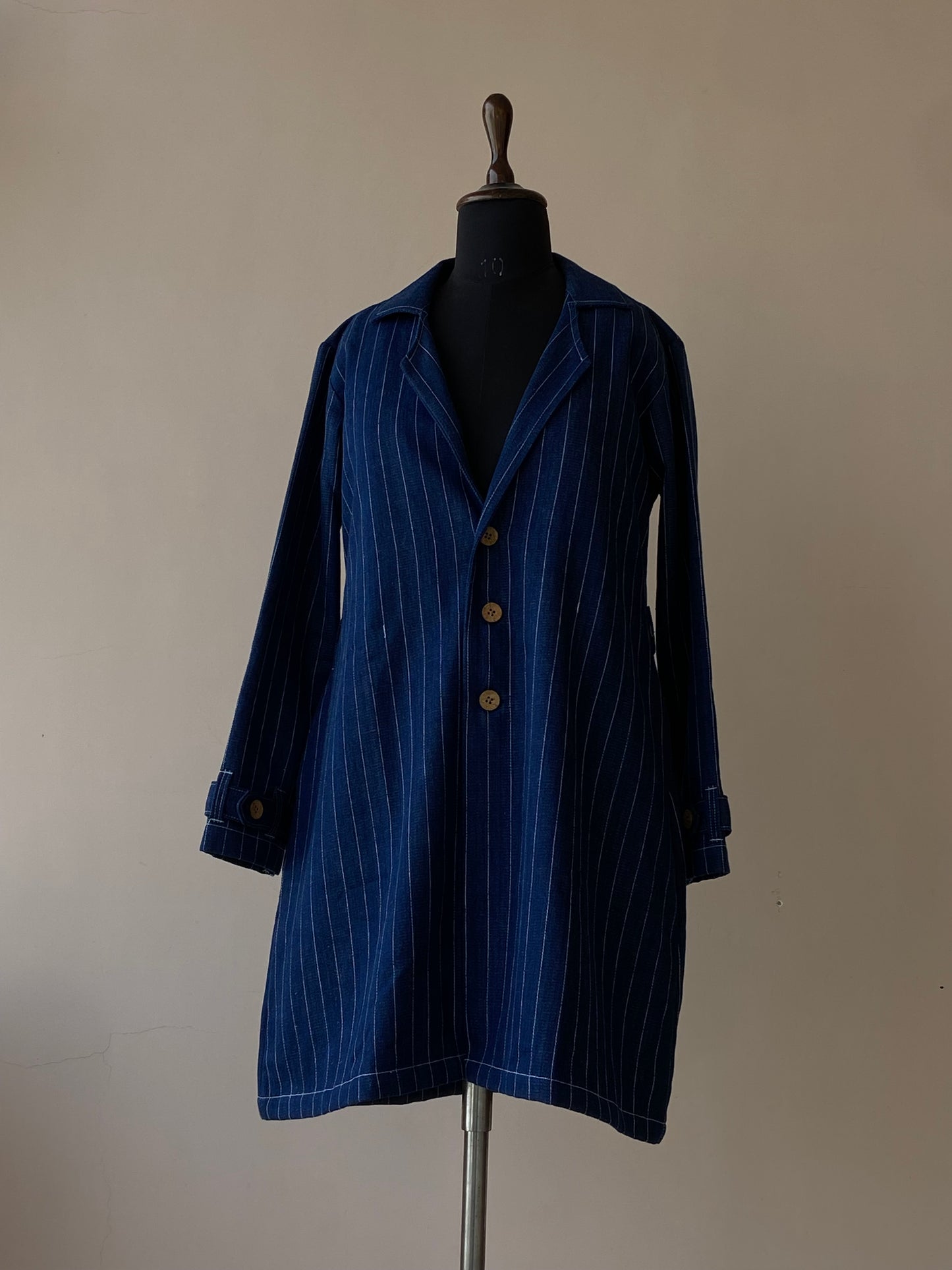 Handwoven Denim long trench
