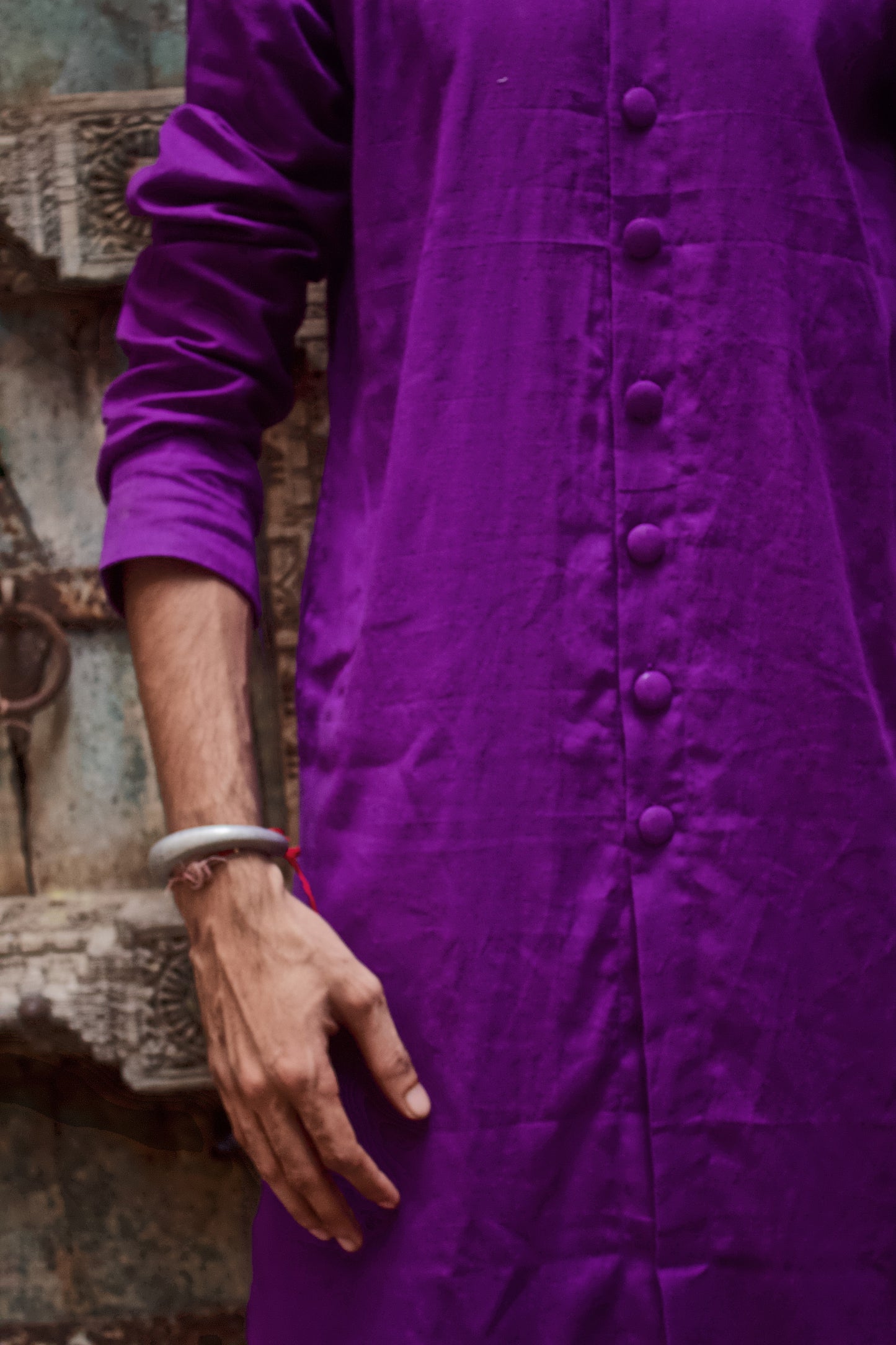 Purple cotton kurta