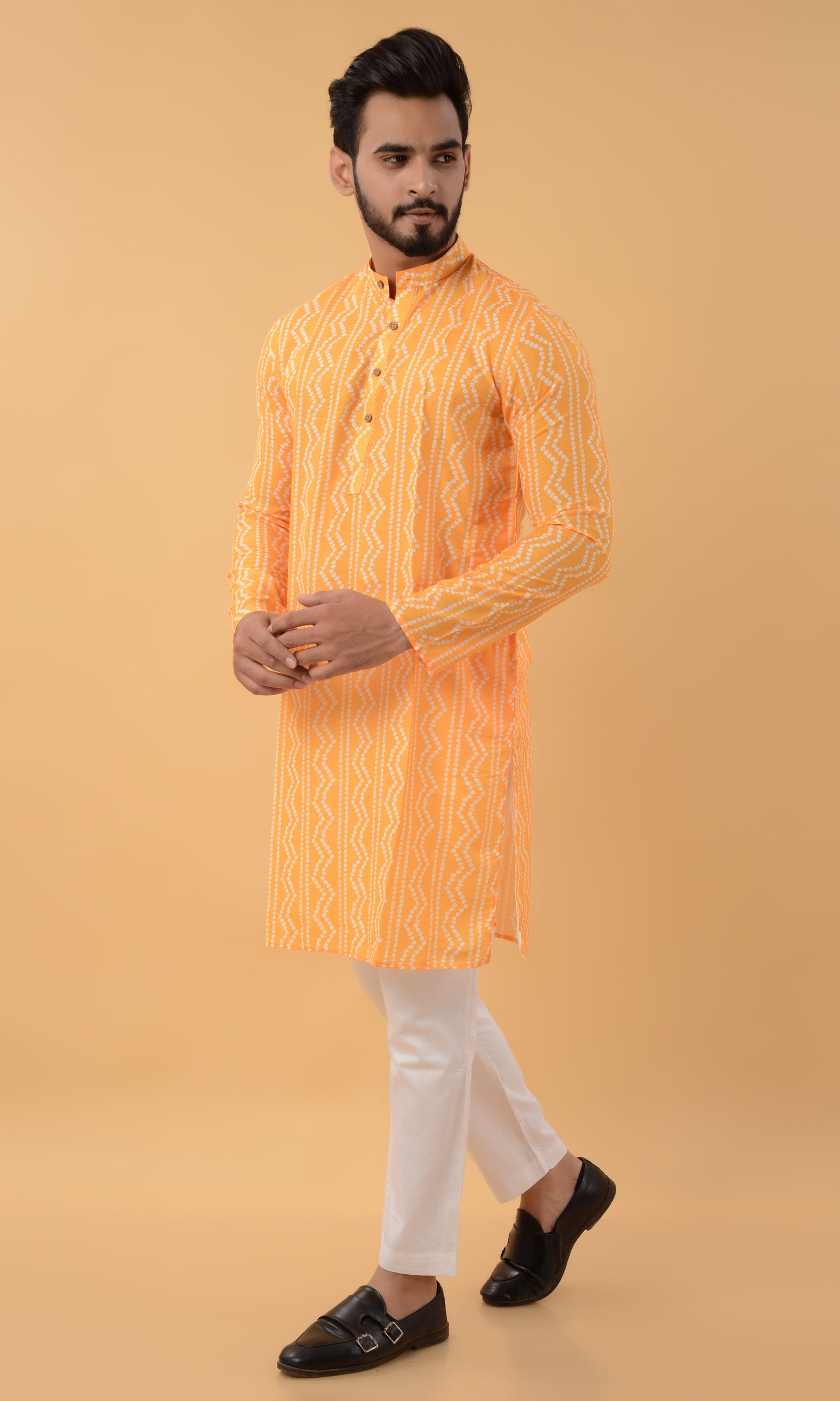 Yellow bandhani kurta