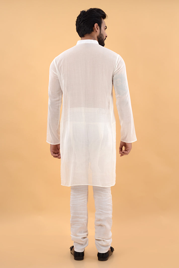 Off white pure mul kurta