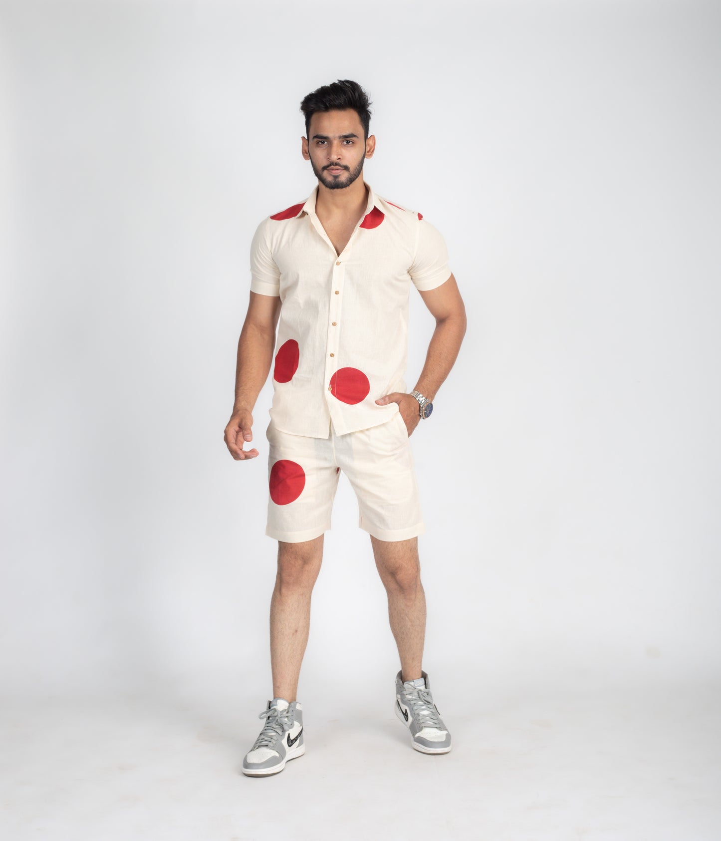 Rising sun Coord set with shorts