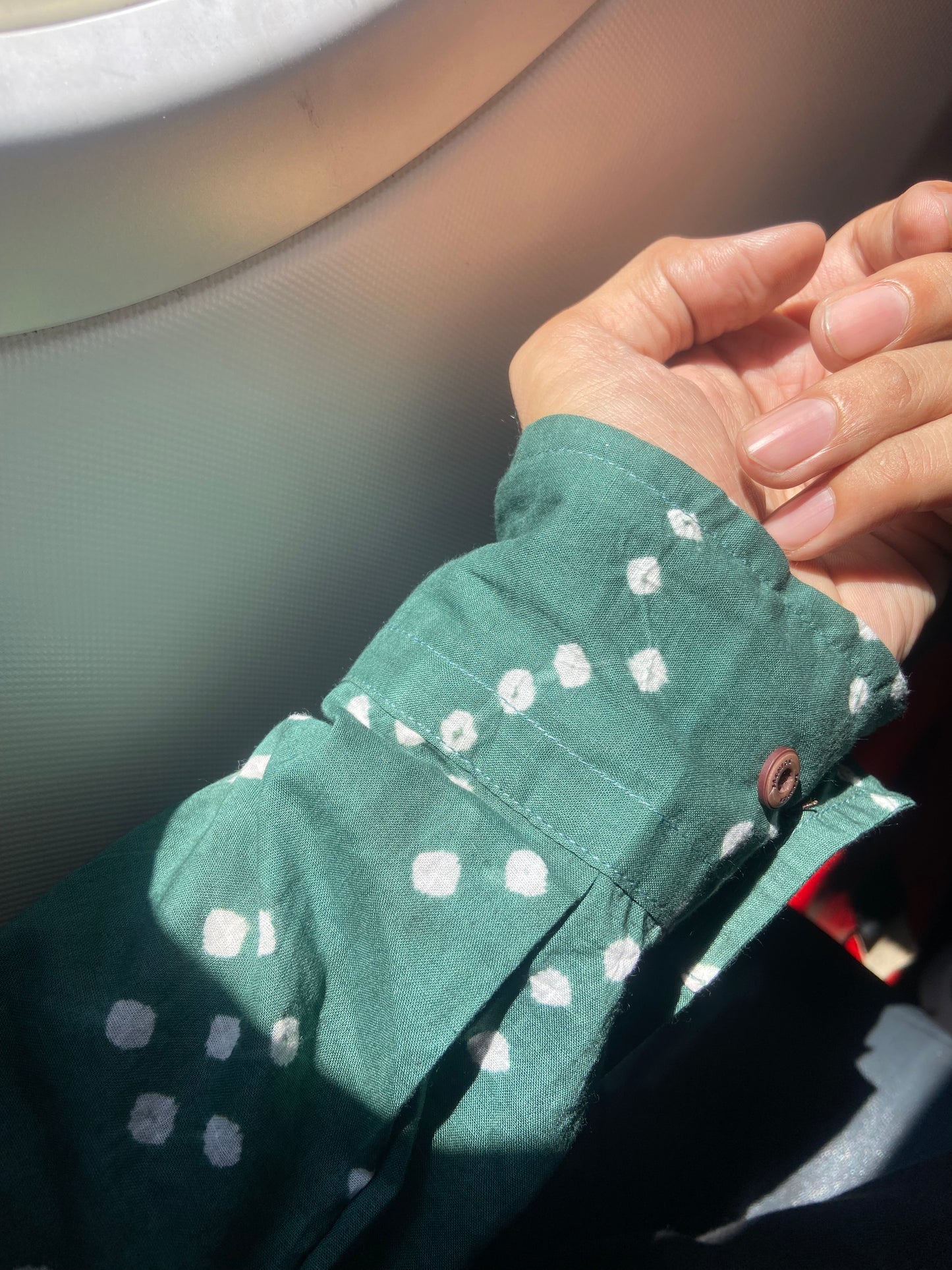 Green bandhani shirt