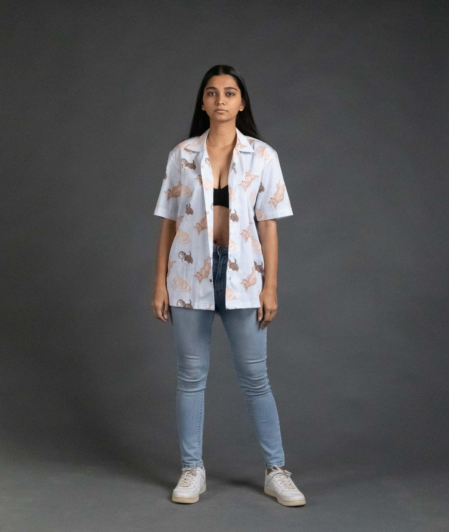 Dog printed cotton shirt