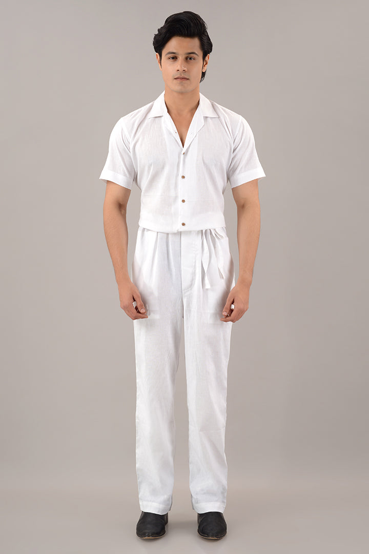 White linen jumpsuit