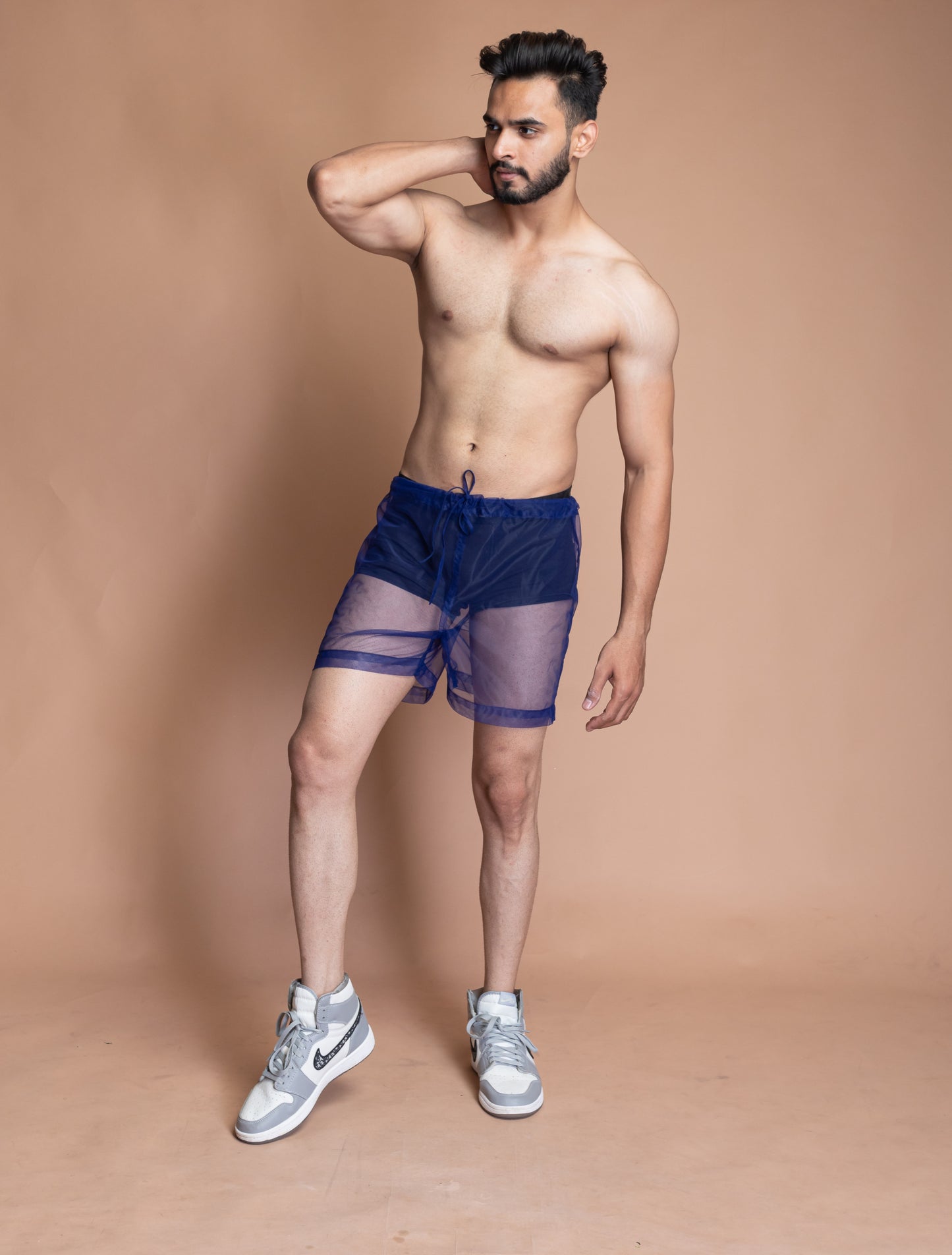 Blue see through shorts