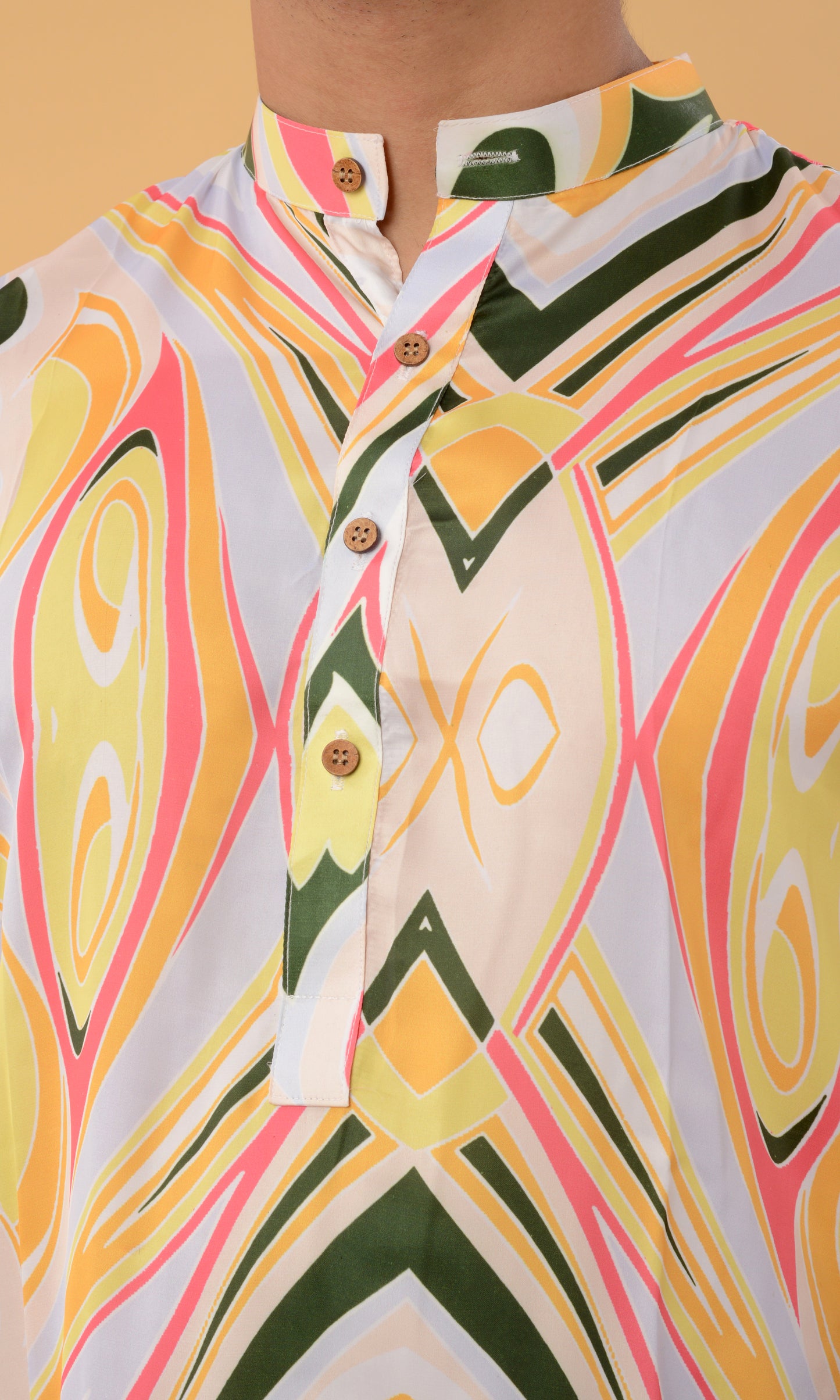 Multi colour Printed silk kurta