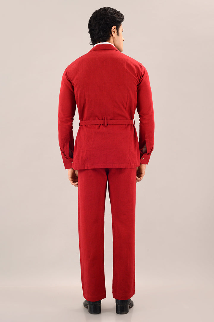 Rust red over shirt (shacket) with pants