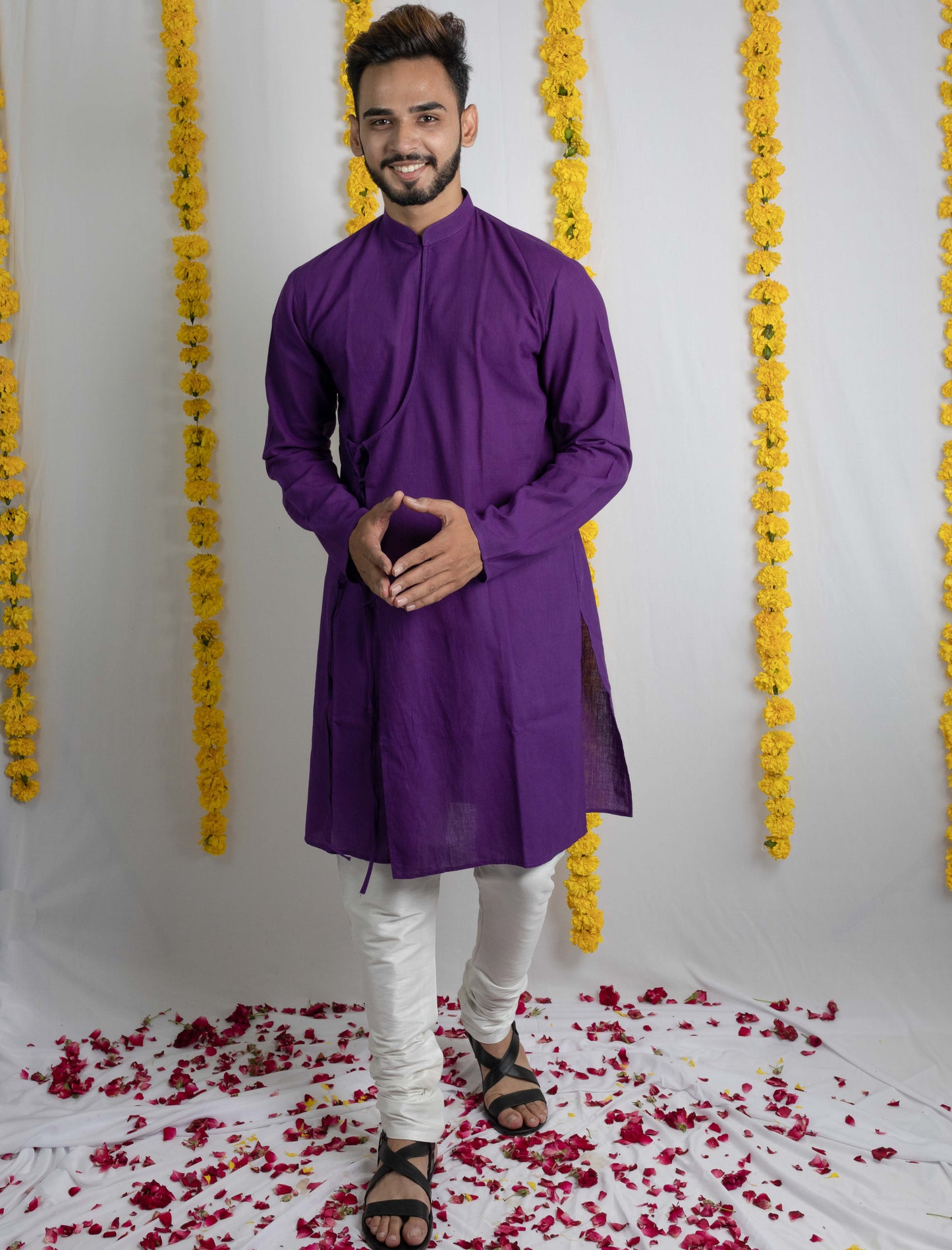 Purple Angrakha kurta